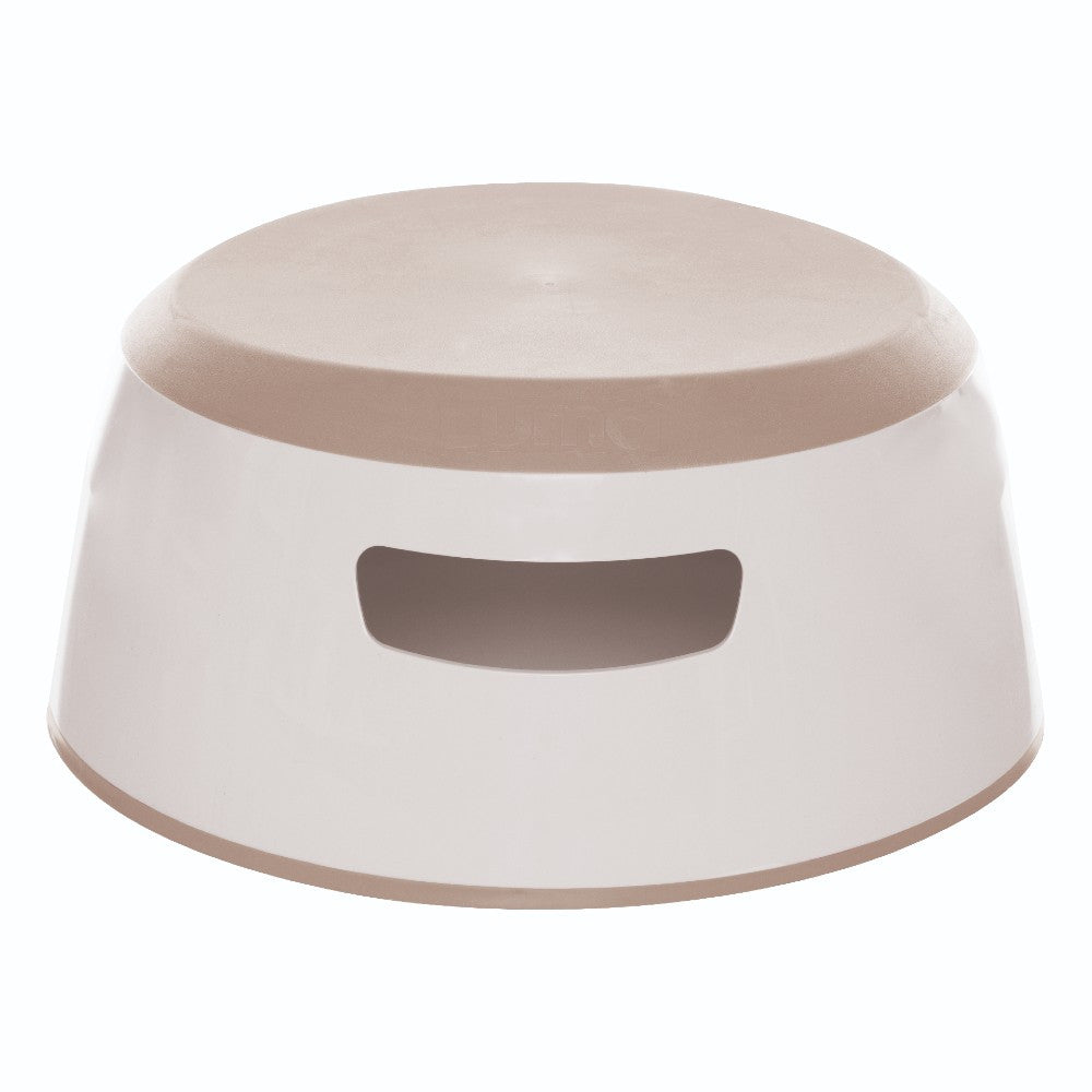Luma Step Stool in White, side view