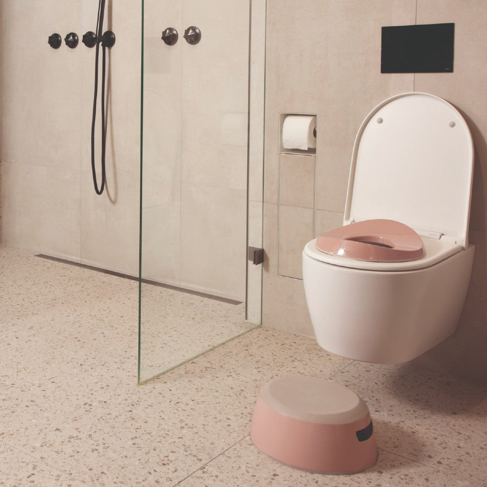 Luma Toilet Training Seat in Blush Pink, anti-slip base
