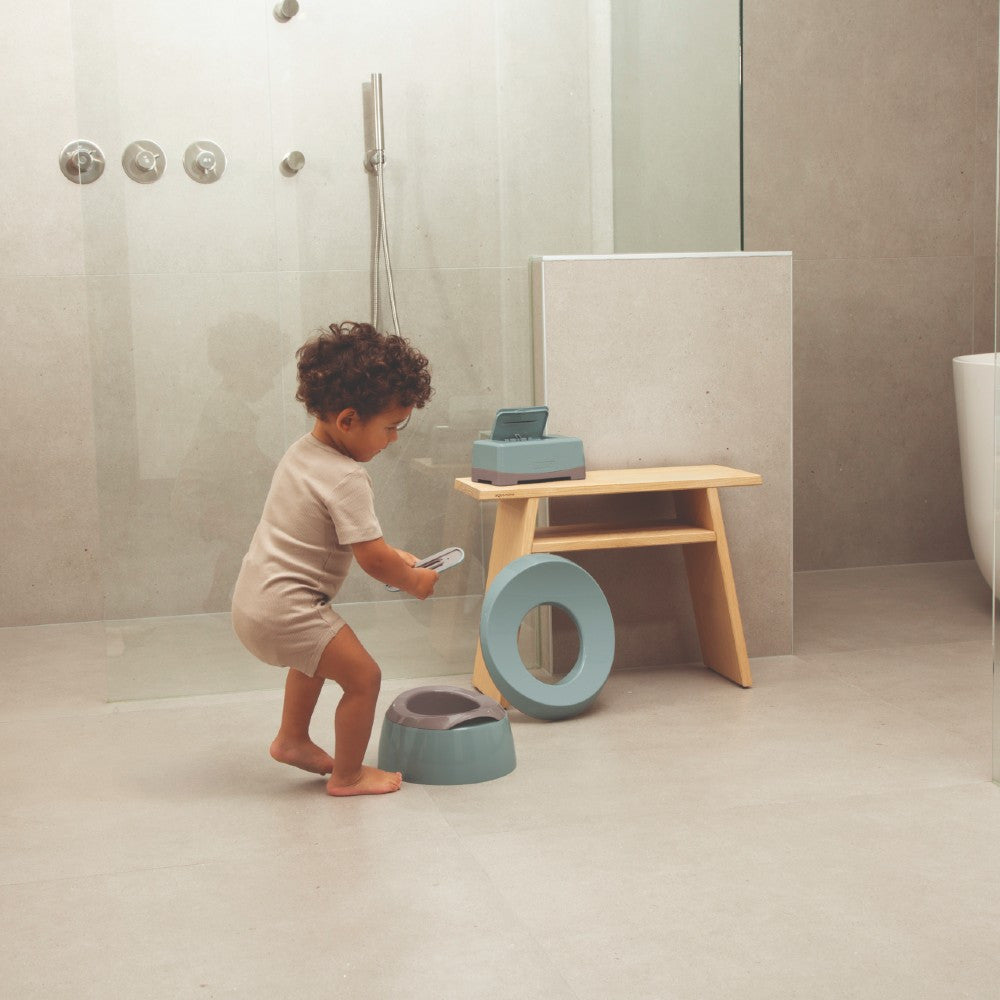 Luma Toilet Training Seat in Ice Blue, anti-slip base