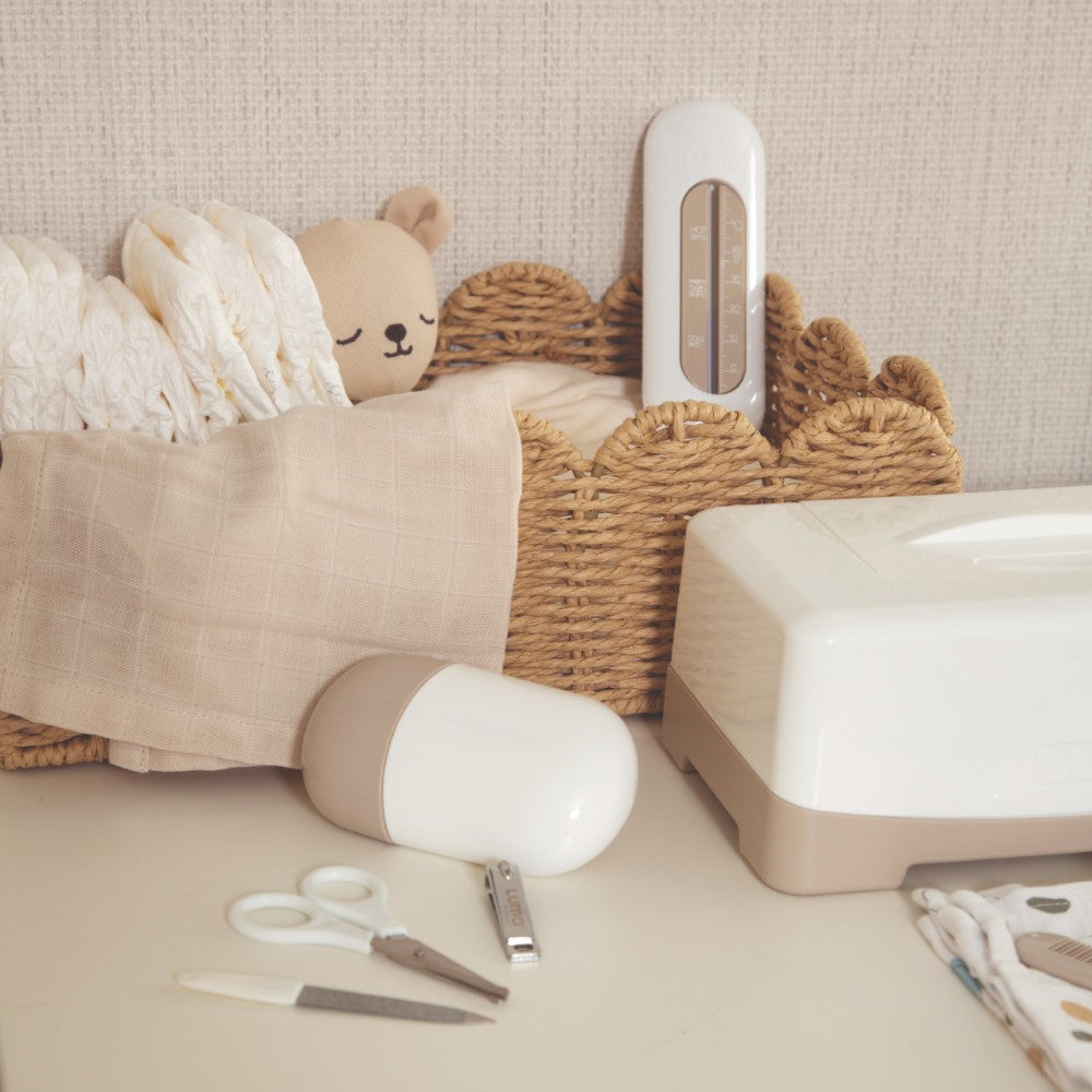 Luma Bath Thermometer in White, side view