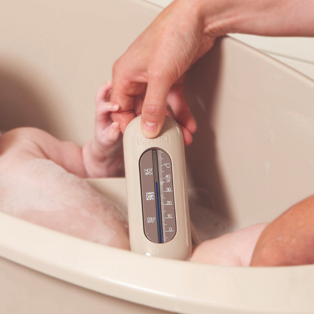 Luma Bath Thermometer in Almond, side view