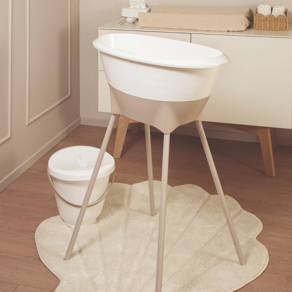 Luma Baby Bath Stand in Almond with the Luma Baby Bath