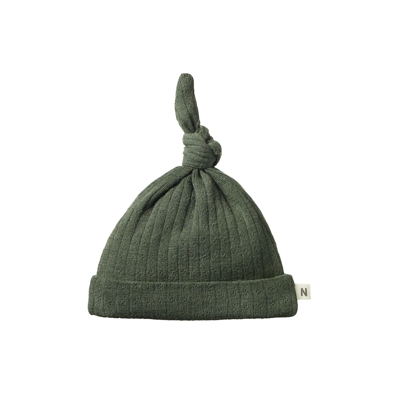 merino knotted beanie thyme