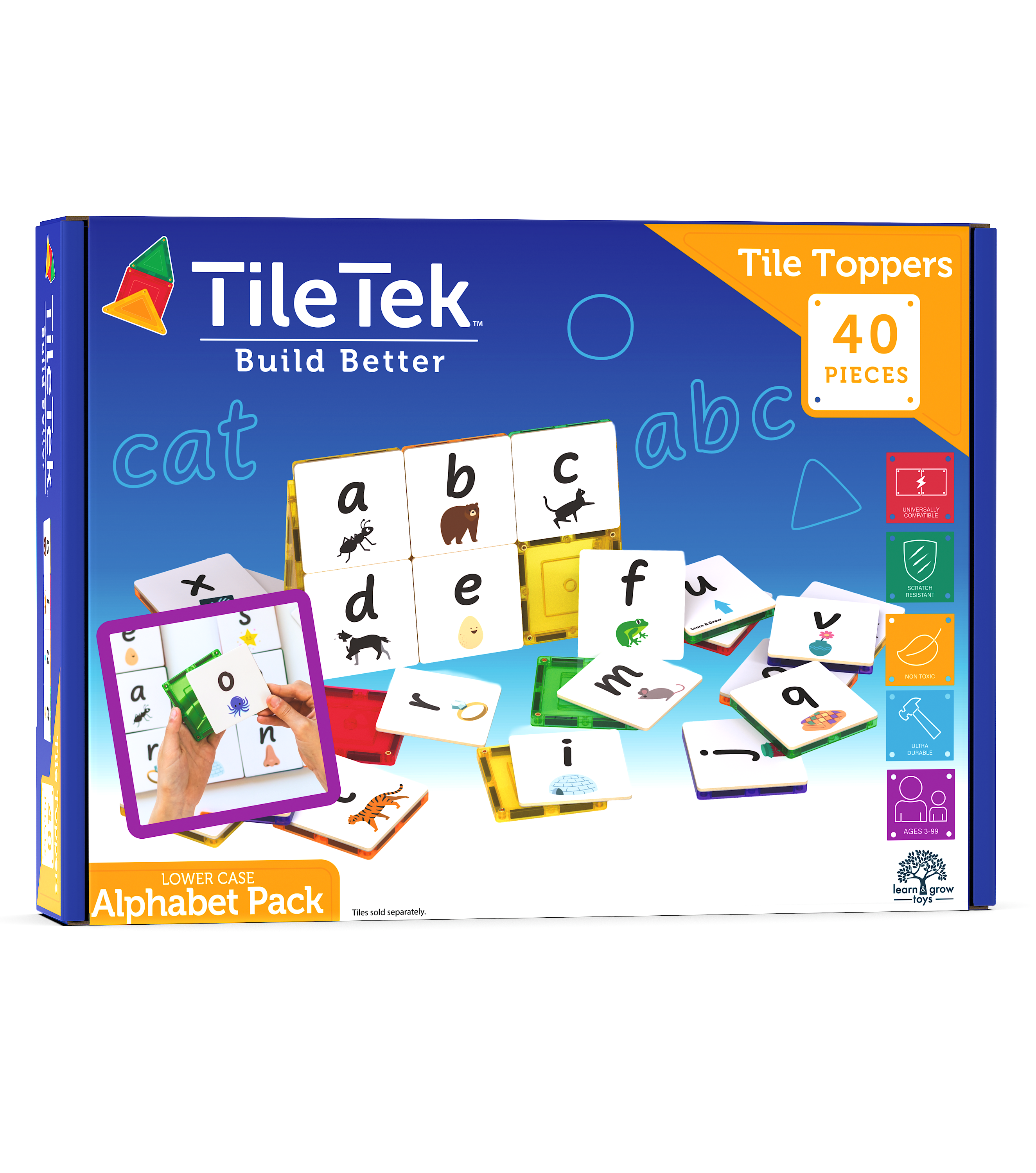 40 Piece Tile Topper - Alphabet Lower Case Pack