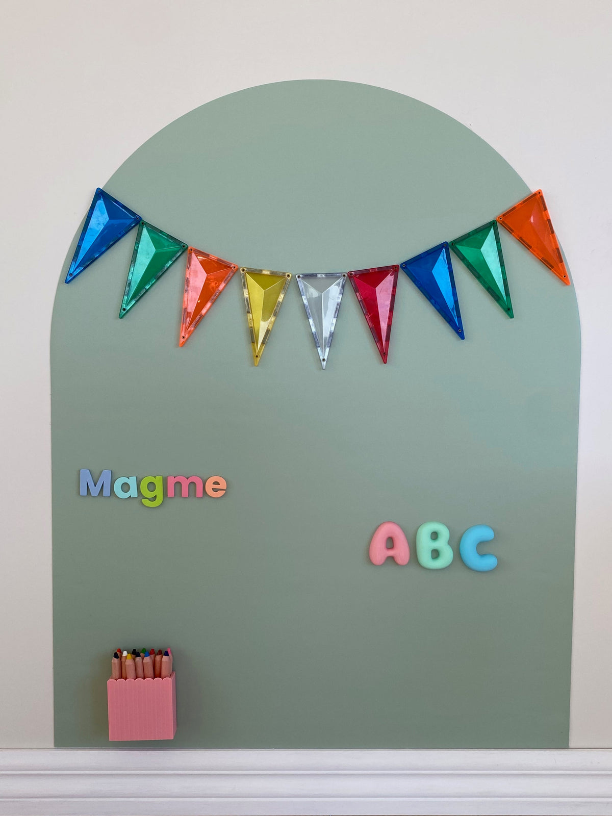 MagMe Sage magnetic wall decal in a playroom
