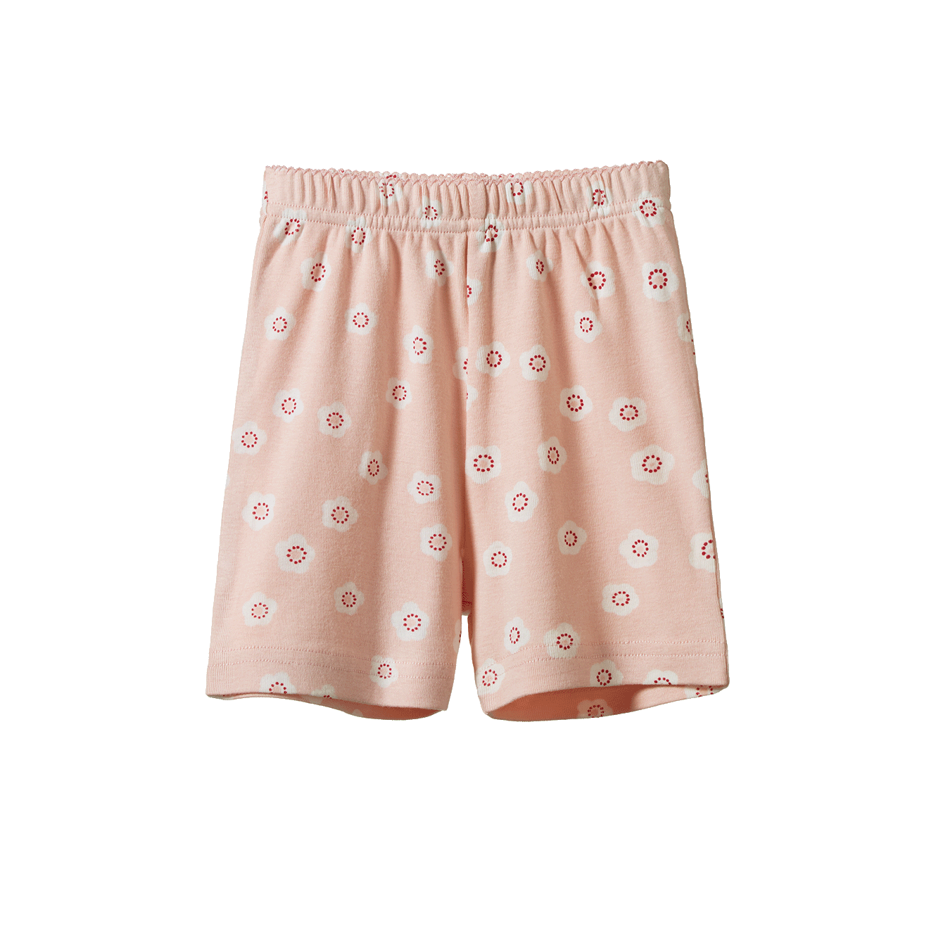 Nature Baby Shortie Pyjama Set in Flora Stamp Rose Dust Print, detail