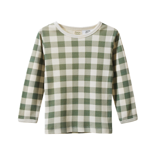 Nature Baby Long Sleeve Pyjamas in Crispin Check organic cotton