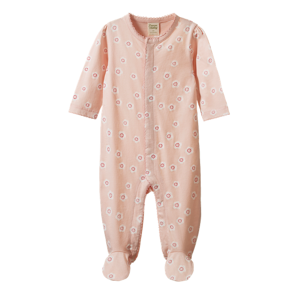 Nature Baby Lucy Suit in Flora Stamp Rose Dust Print organic cotton
