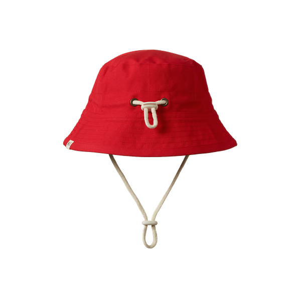Nature Baby Bucket Sunhat in Red organic cotton canvas