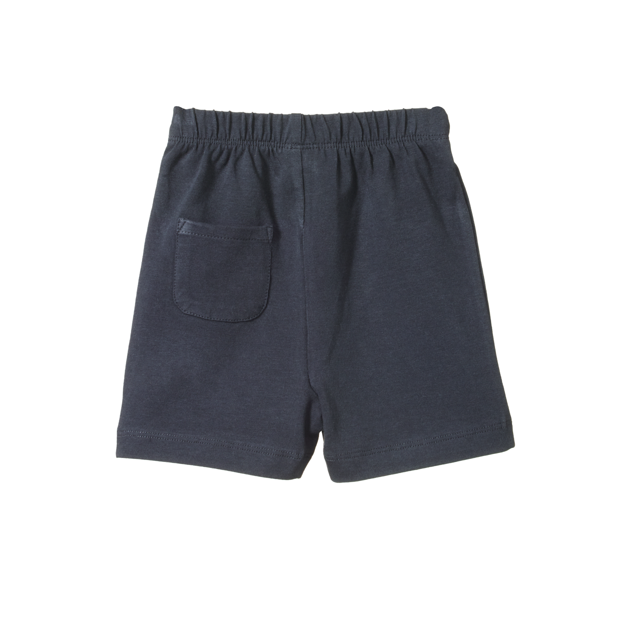 Nature Baby Jimmy Shorts in Navy organic cotton, back view