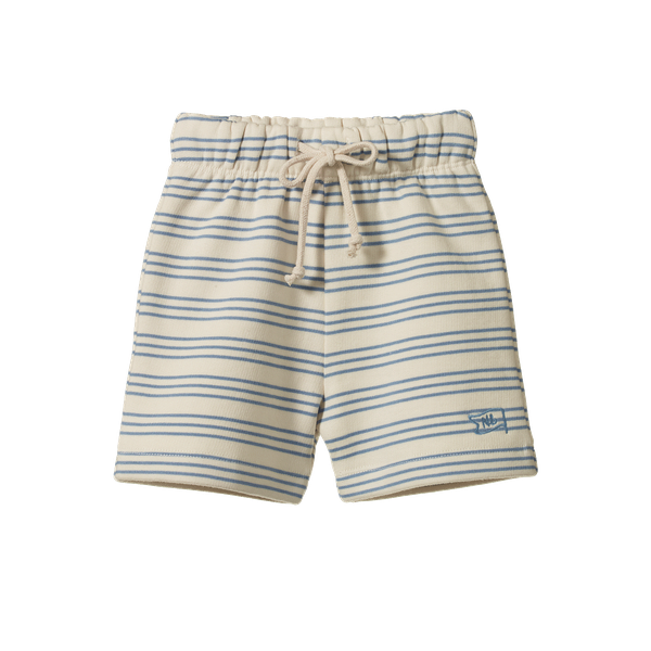 Nature Baby Jimmy Shorts Sweatshirt in Stripe Trio organic cotton