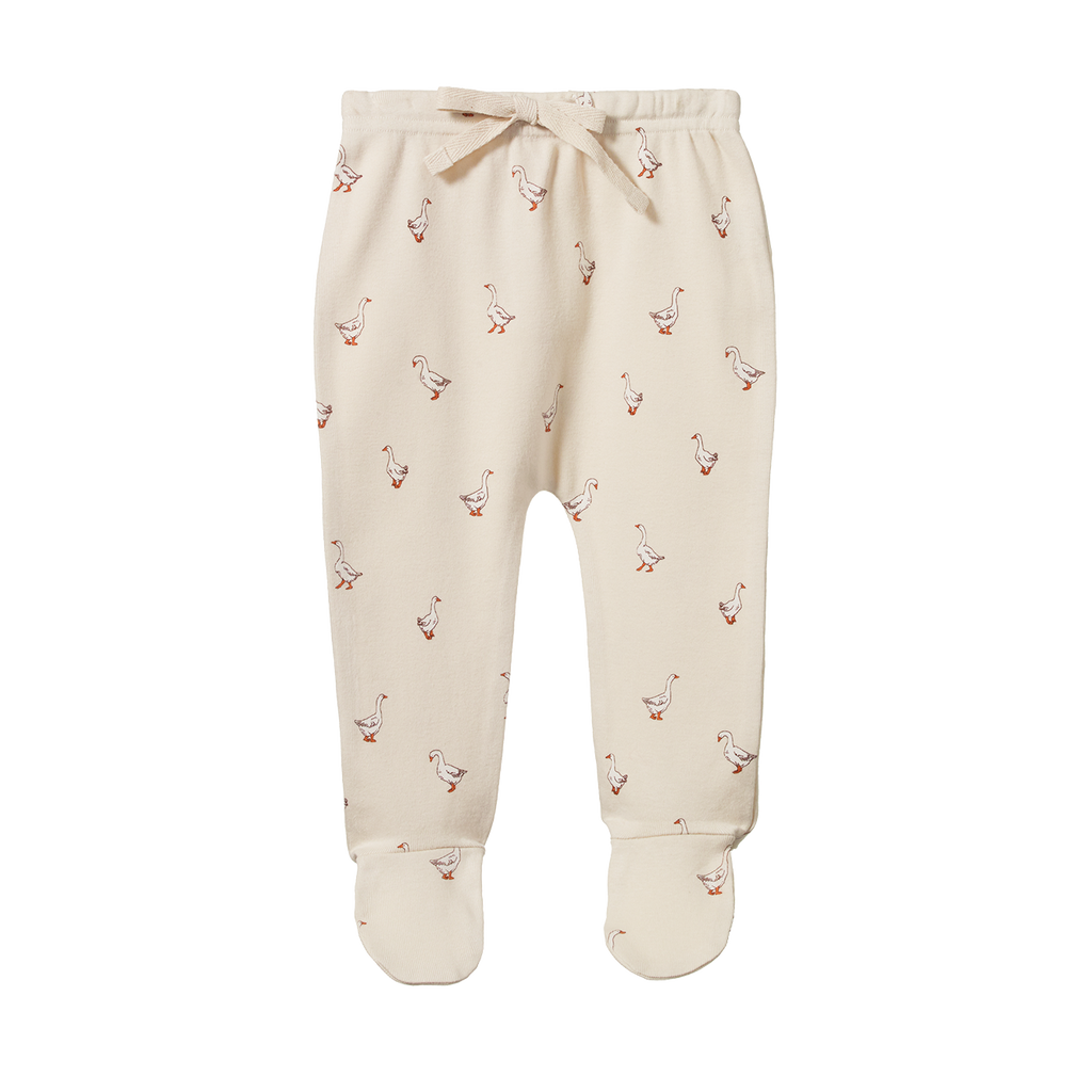 Nature Baby Goosey Print Footed Rompers