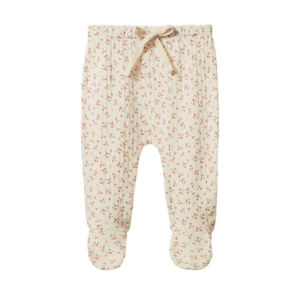 Nature Baby Footed Rompers Pointelle in Dandelion Print