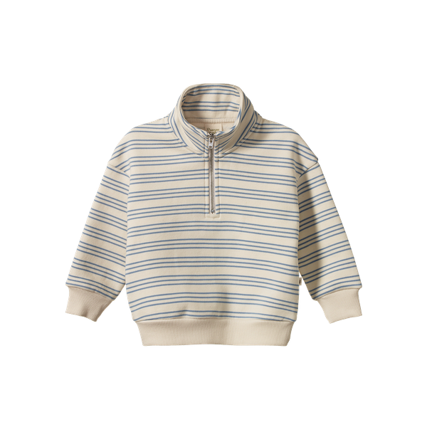 Nature Baby Camper Sweatshirt in Stripe Trio organic cotton