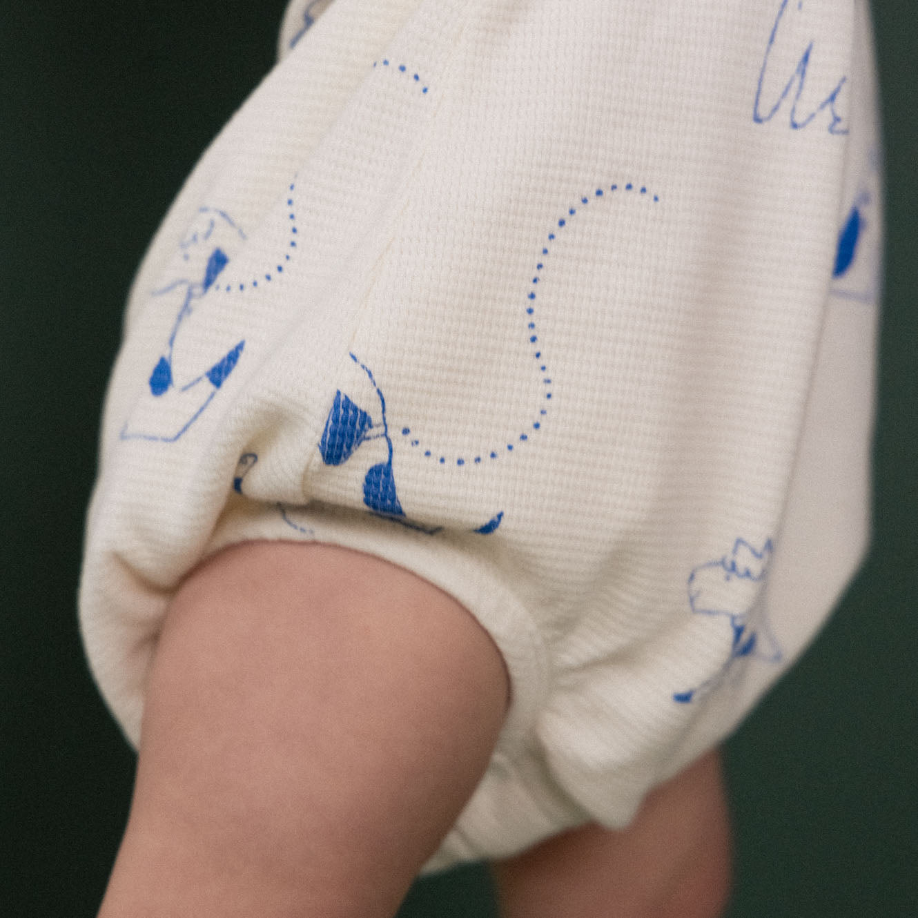 nature baby juno romper waffle dog print
