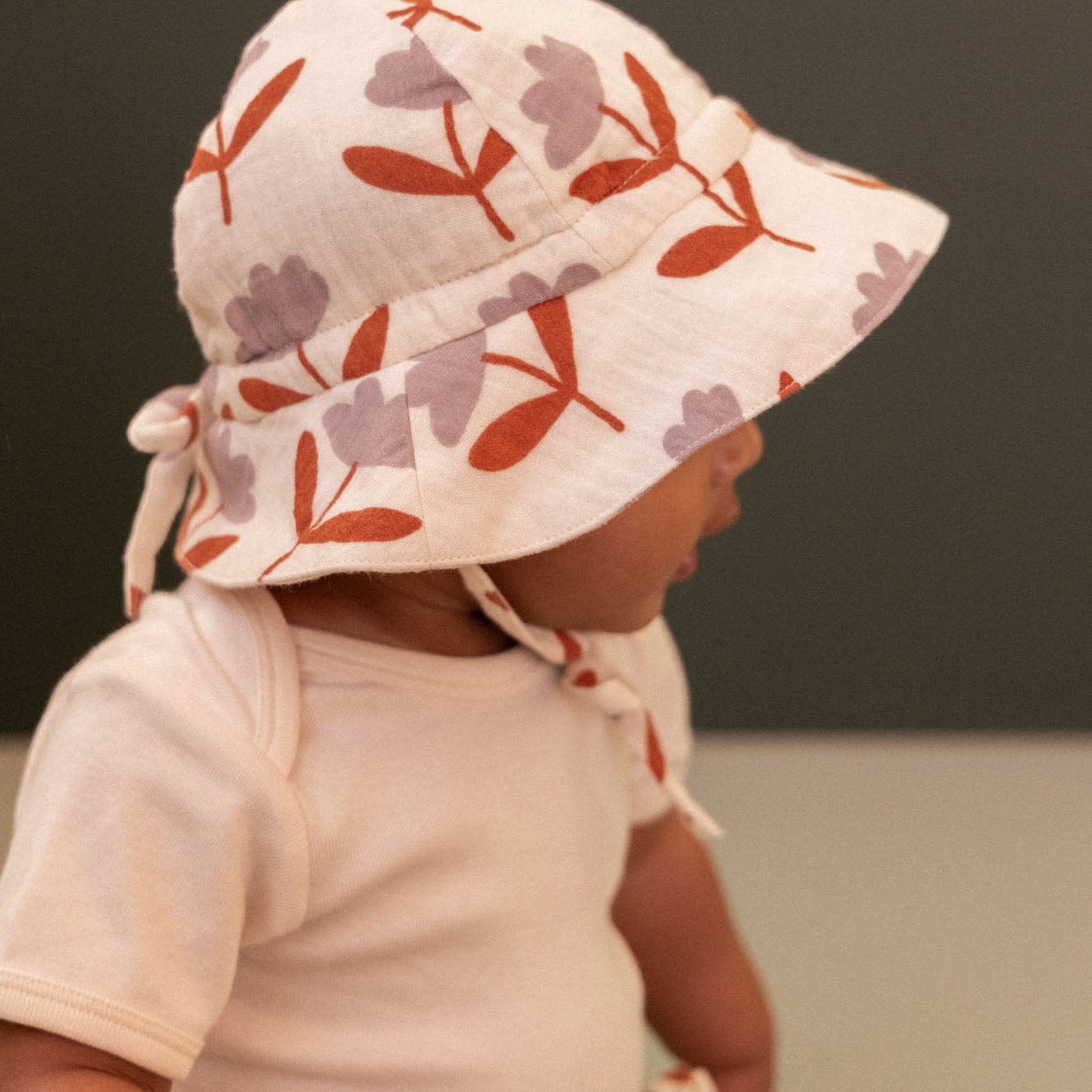 nature baby muslin sunhat fleurette
