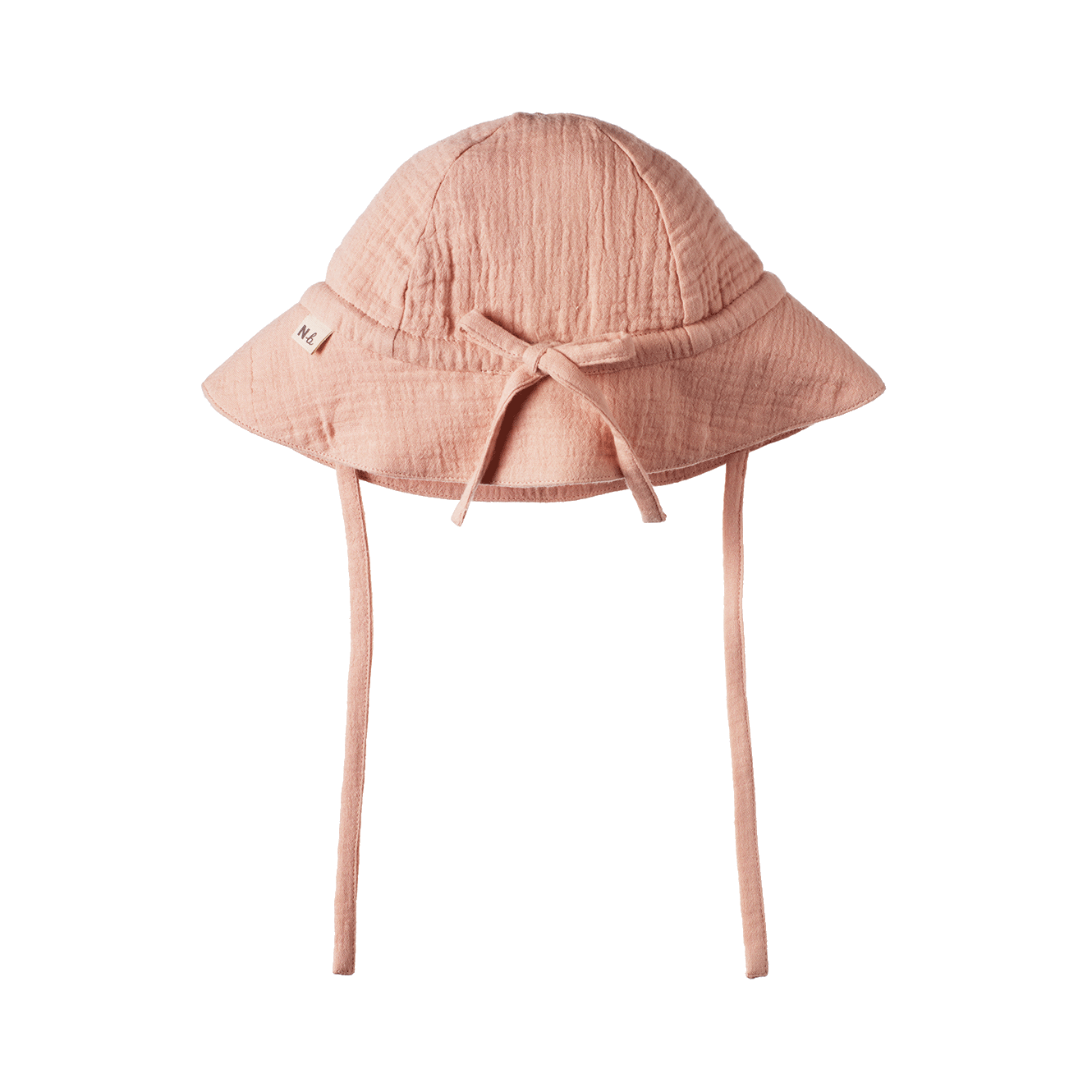Nature Baby Muslin Sunhat in Rose Dust, back view