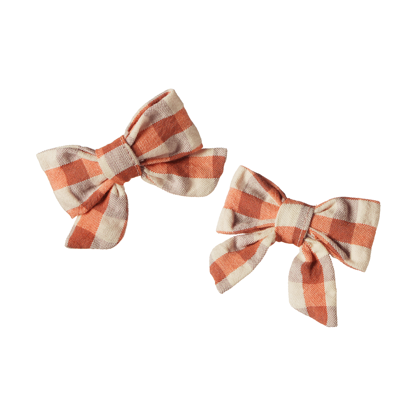 nature baby bow hair clips in dandelion gingham