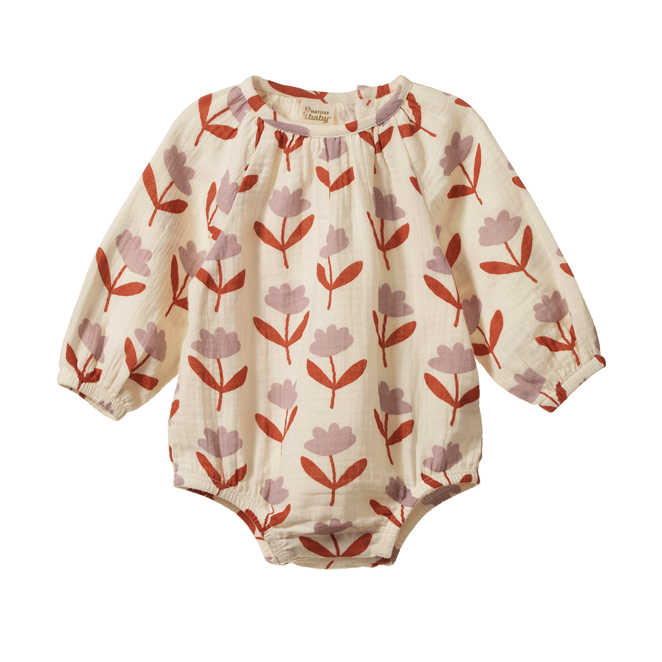 nature baby muslin meadow bodysuit in fleurette print