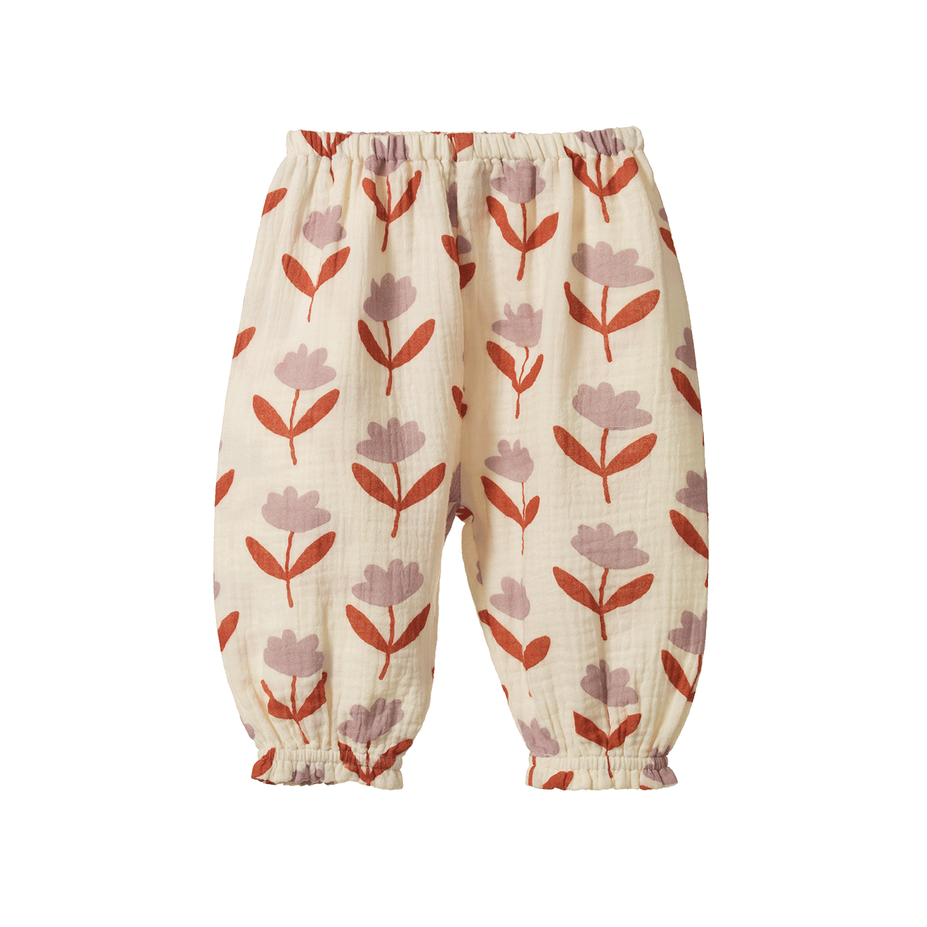 nature baby muslin daphne pants in fleurette print