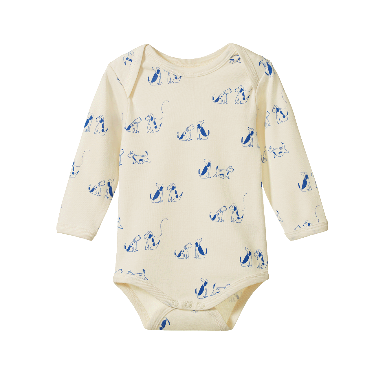 nature baby long sleeve bodysuit in dog walk print