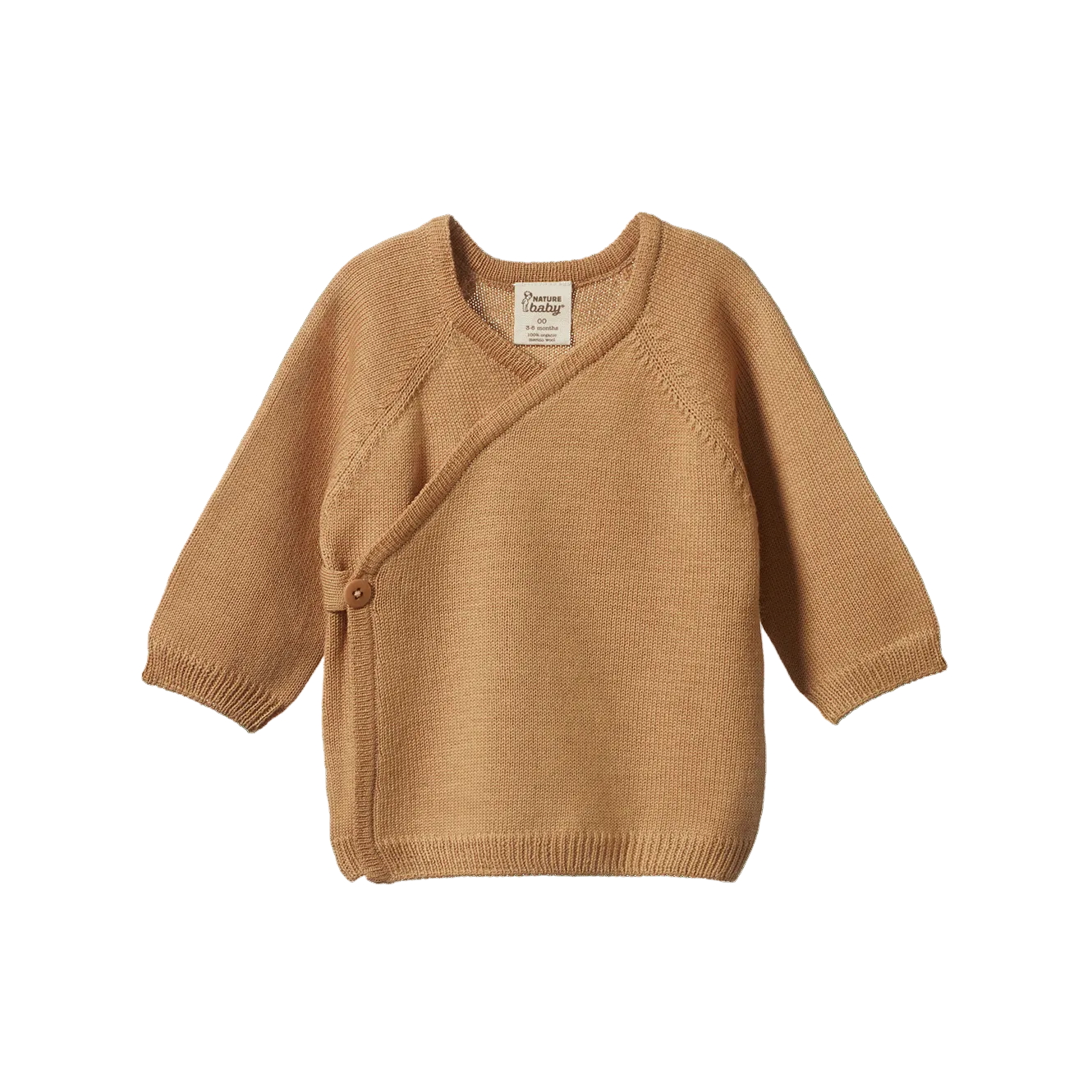 nature baby merino knit jacket caramel