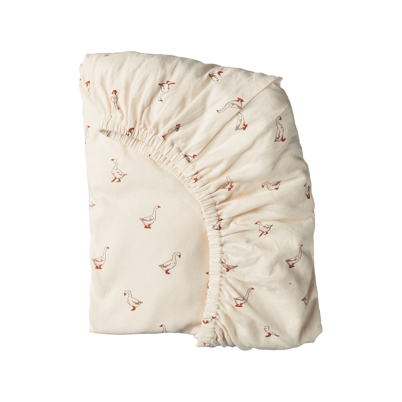 Nature Baby fitted jersey sheet in Goosey Natural Print