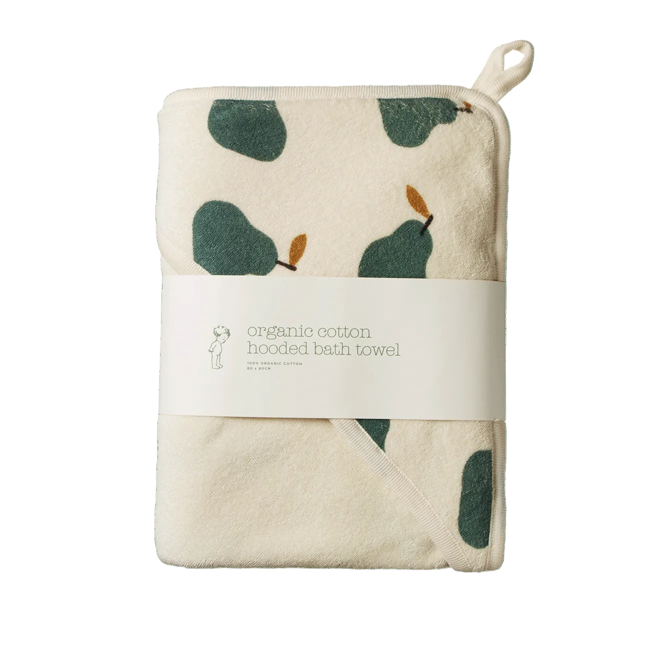 nature baby hooded towel pear