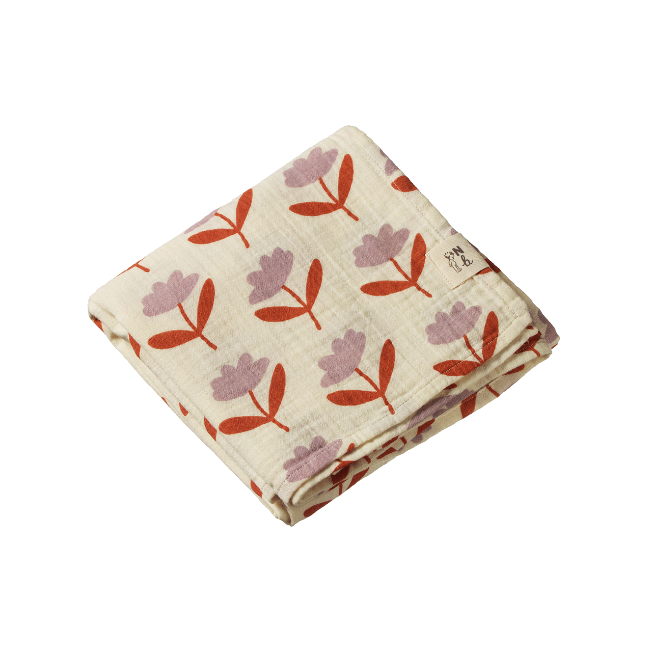nature baby muslin swaddle in fleurette print