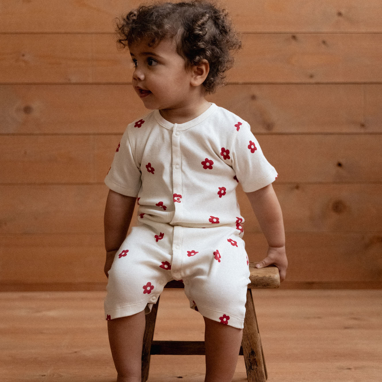 NATURE BABY sleepy suit flora red