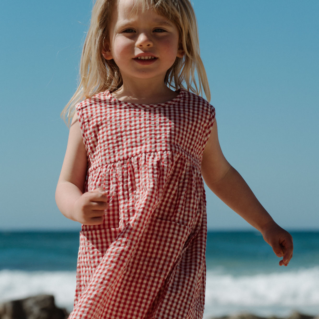 Nature baby dorothy dress red check