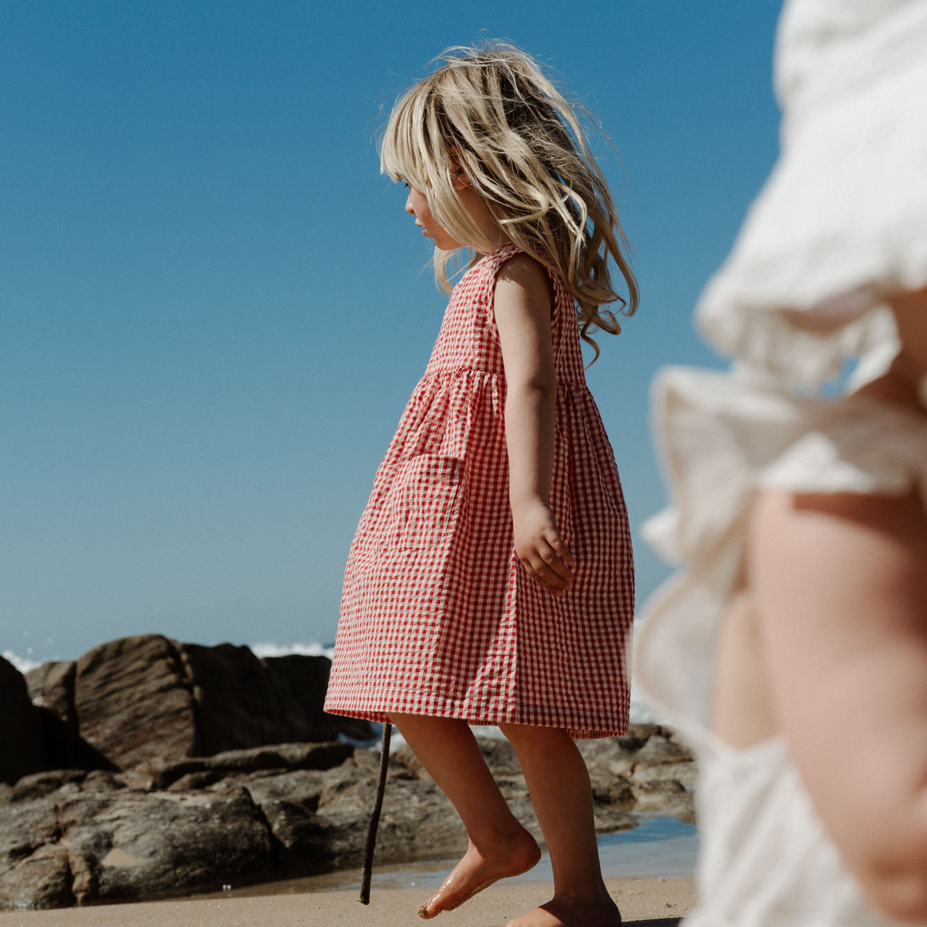 Nature baby dorothy dress red check