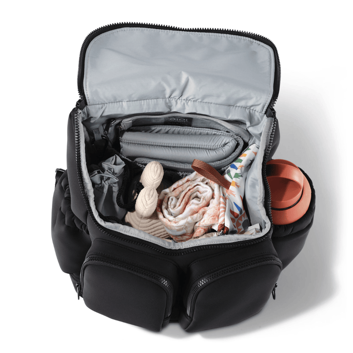 Oioi signature nappy backpack in black neoprene