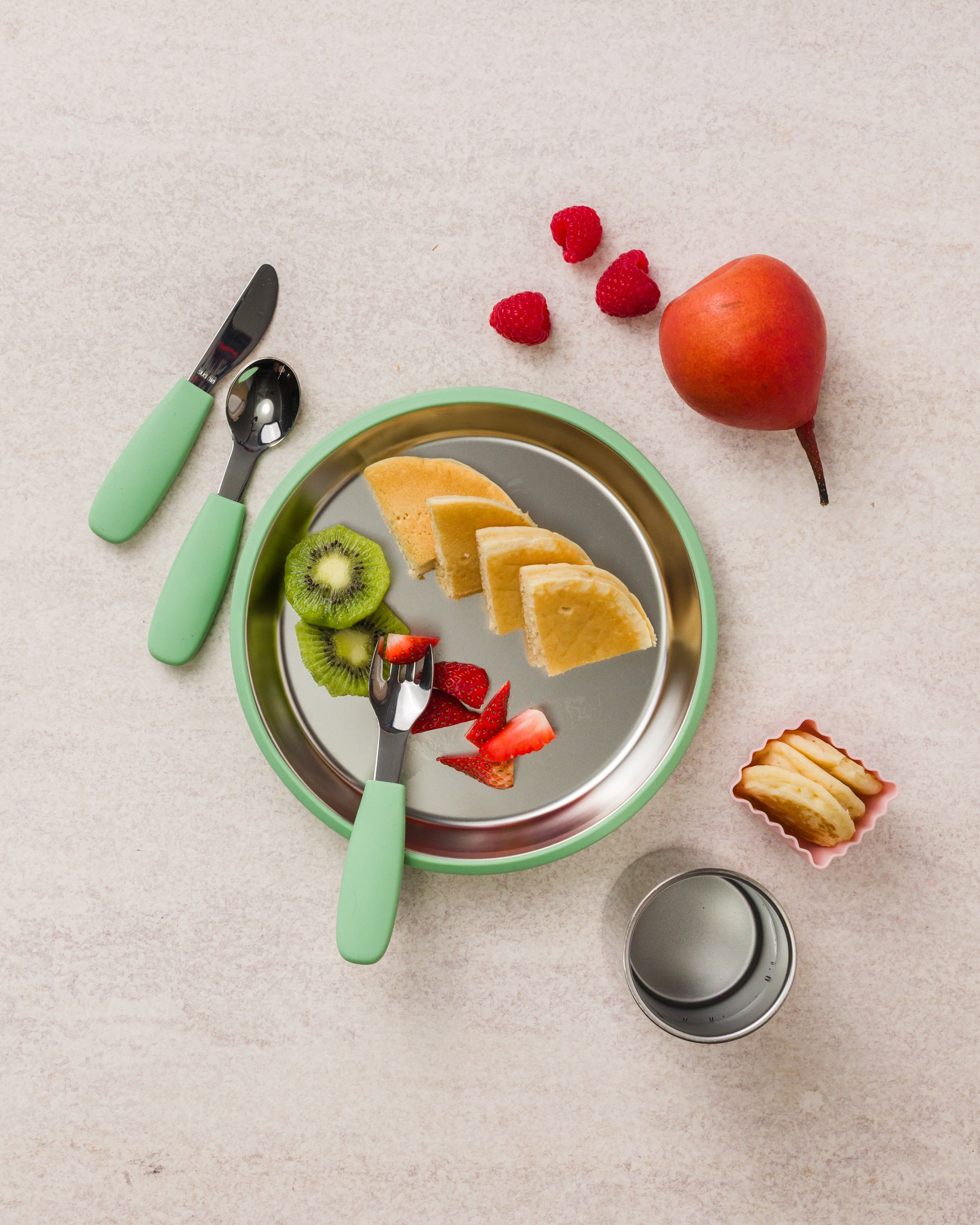 Stainless Steel Flat Suction Plate | 23cm