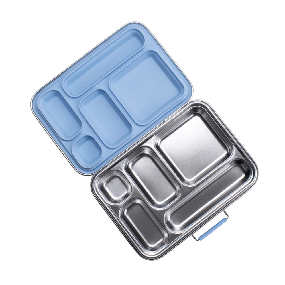 stainless steel bento lunchbox in dusty blue