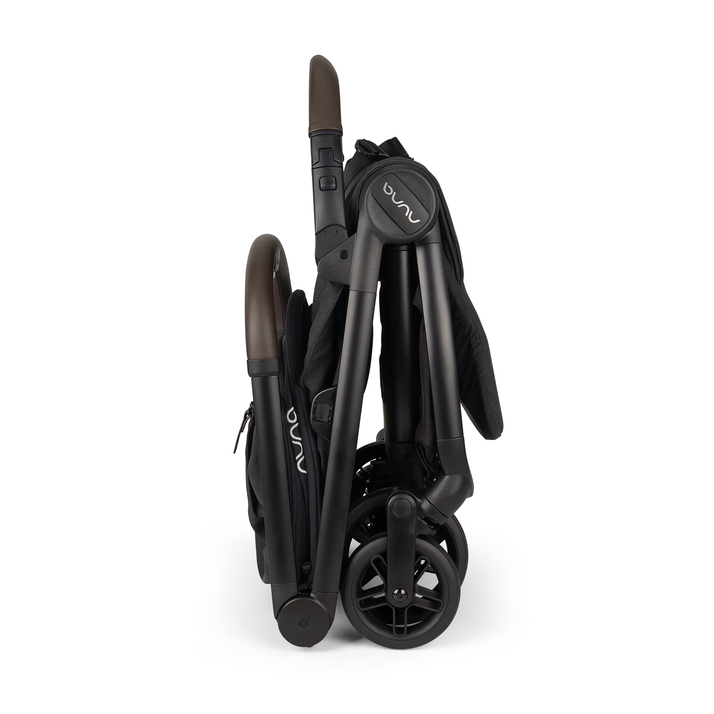 Nuna VIAA cabn stroller folded to cabin size