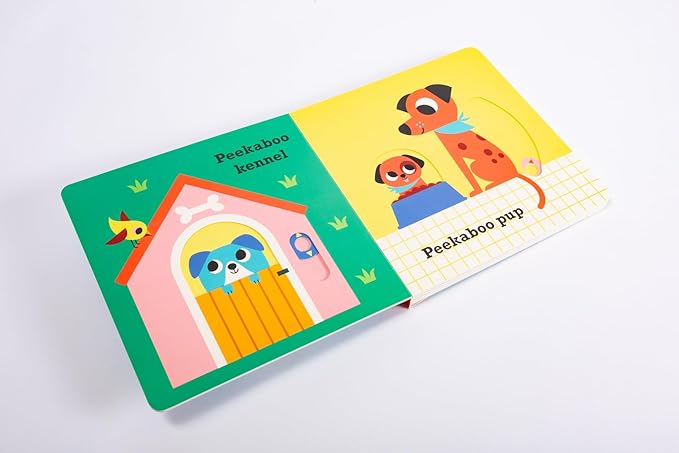 Peekaboo Dog inside spread with slider mechanism