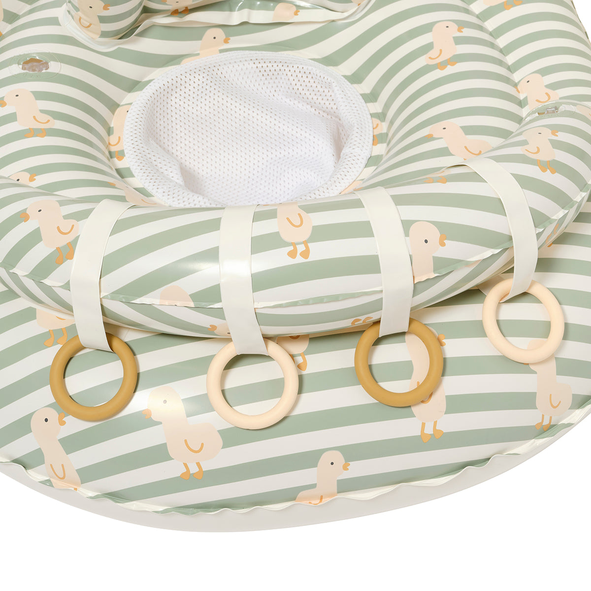 Sunnylife Interactive Baby Float Duck Sage Stripe side view