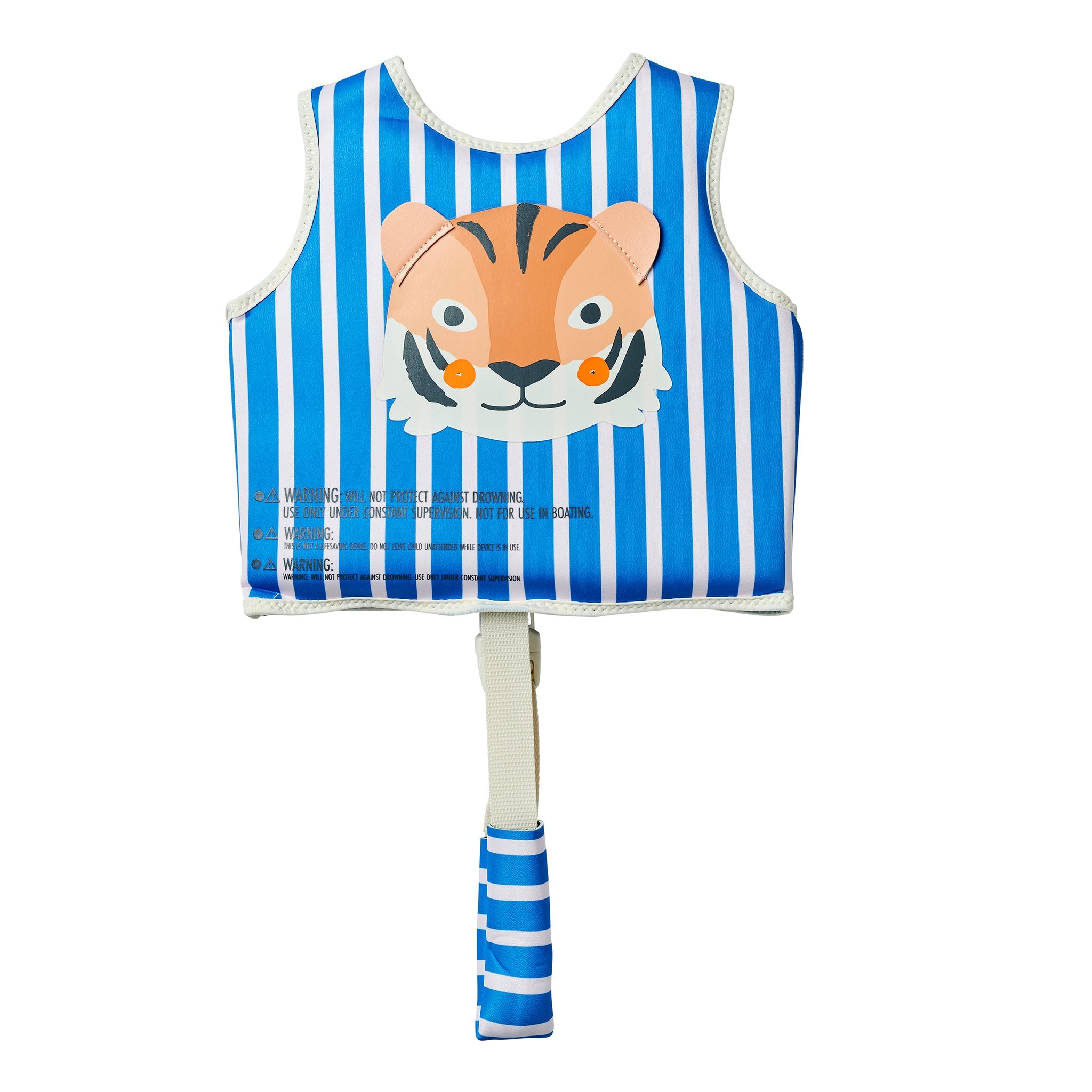 Sunnylife Kids Swim Vest Tino the Tiger Blue back view