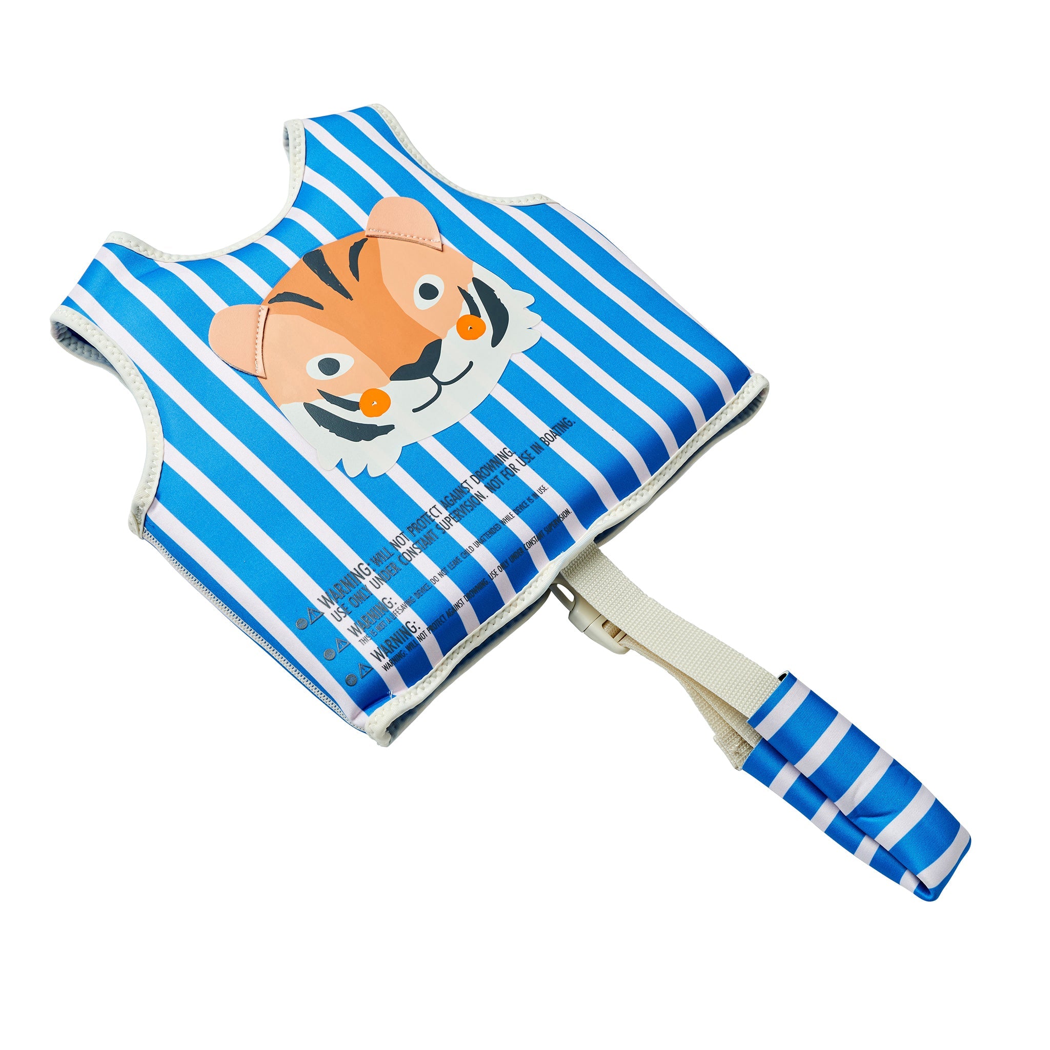 Sunnylife Kids Swim Vest Tino the Tiger Blue strap detail
