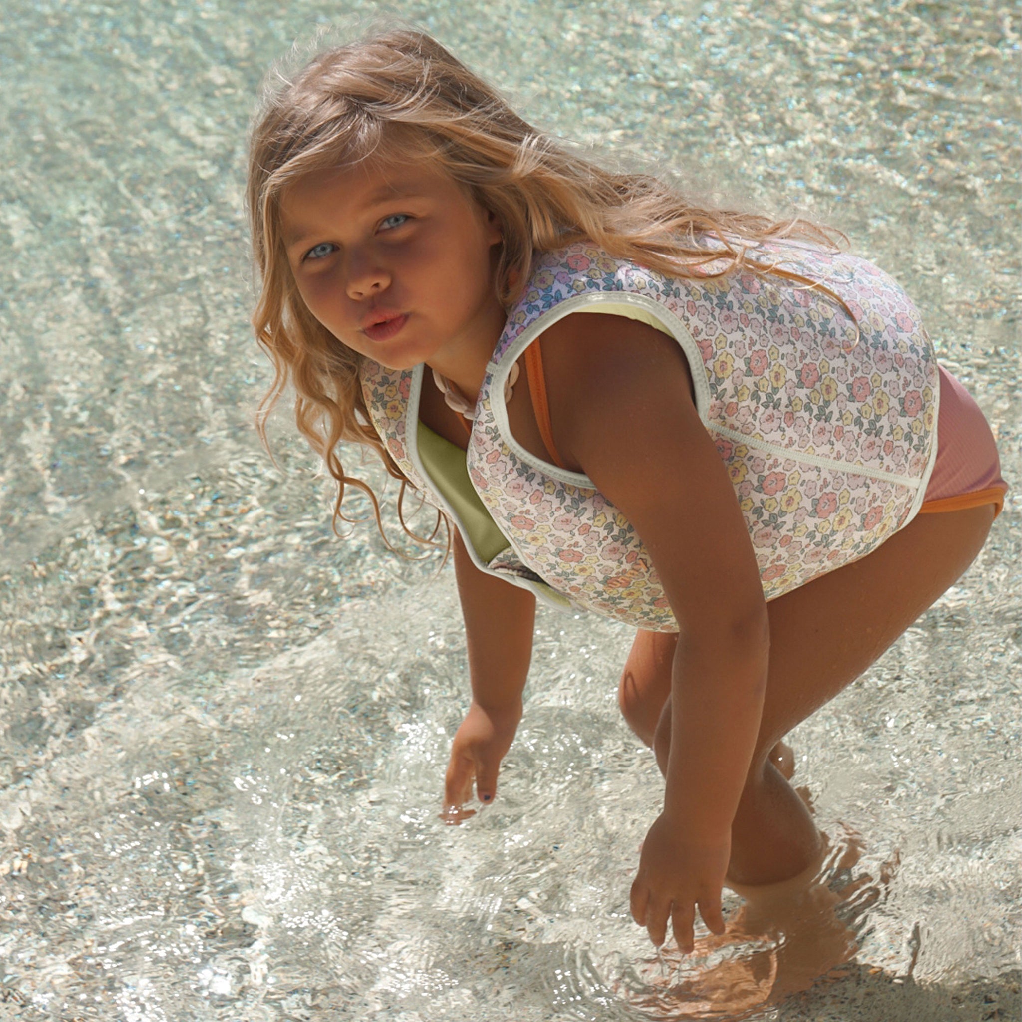 Kids Swim Vest Into the Garden Ditsy Floral at the pool