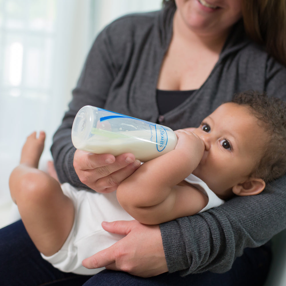 Dr Brown's Options+ Narrow Bottle and teat in use
