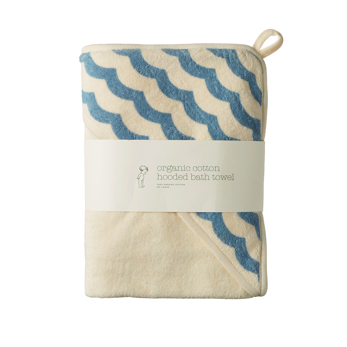 Hooded Towel in Waves Print