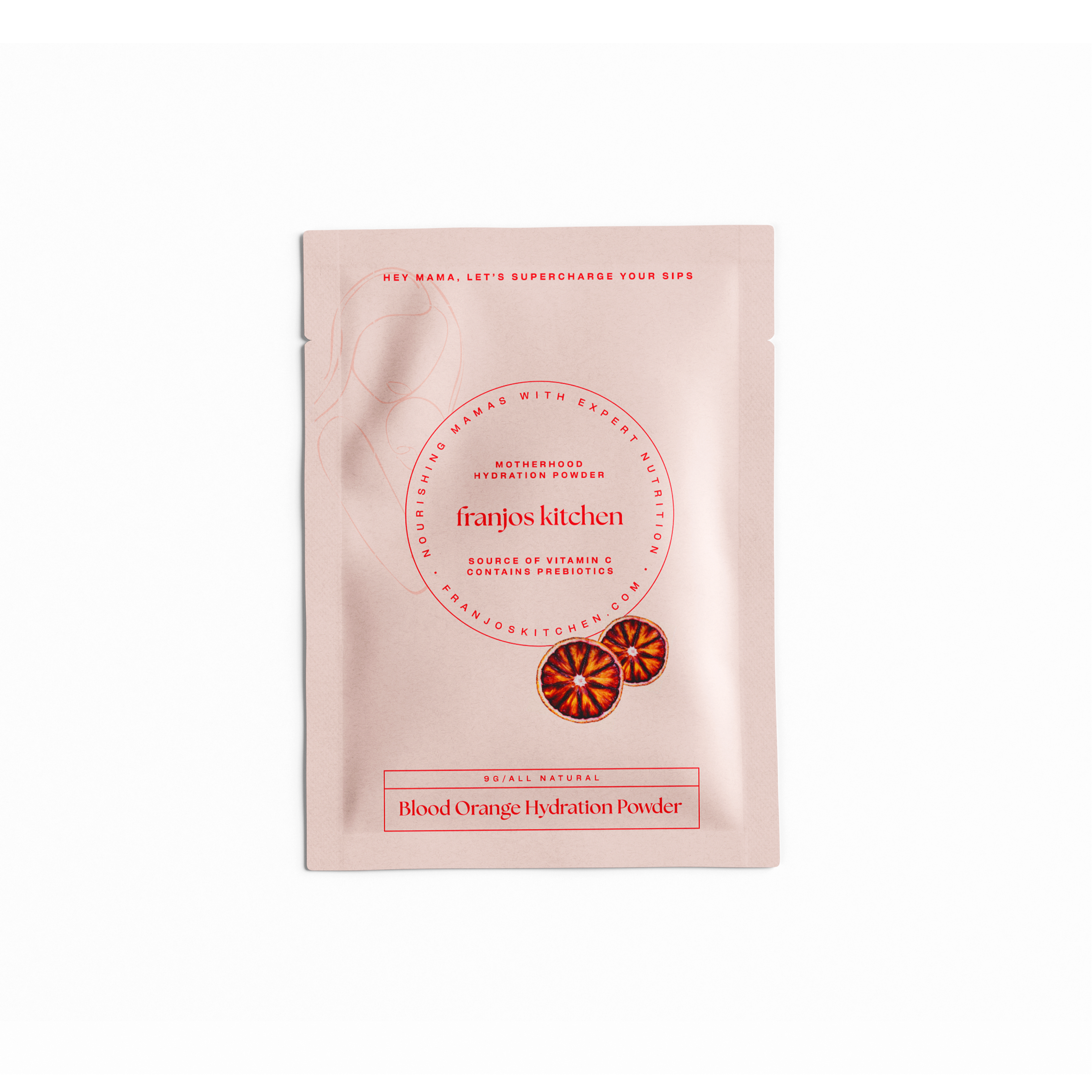 Franjos Kitchen Motherhood Hydration Powder 9g sample sachet - Blood Orange