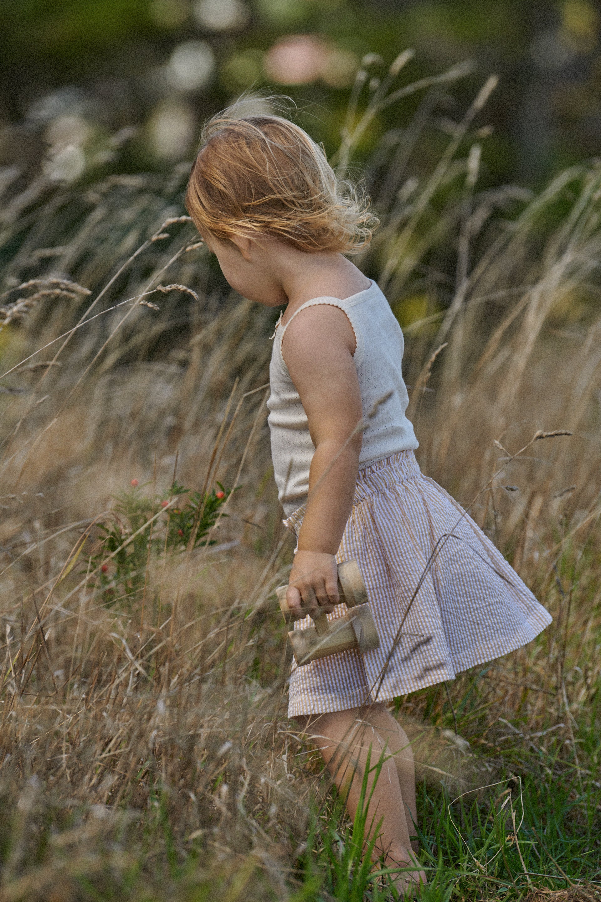 Golden Seersucker Skirt