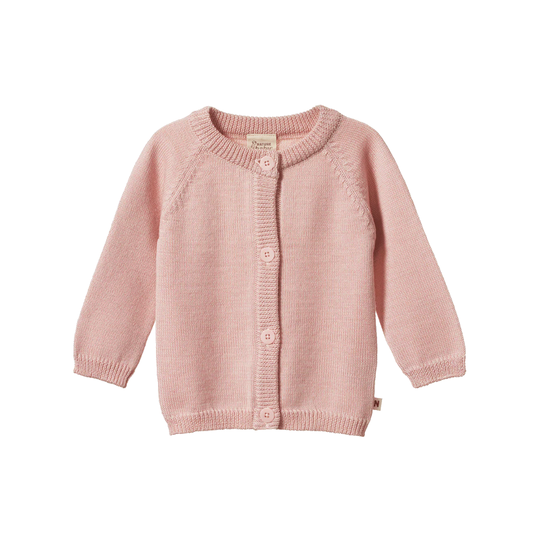 merino cardigan rose dust