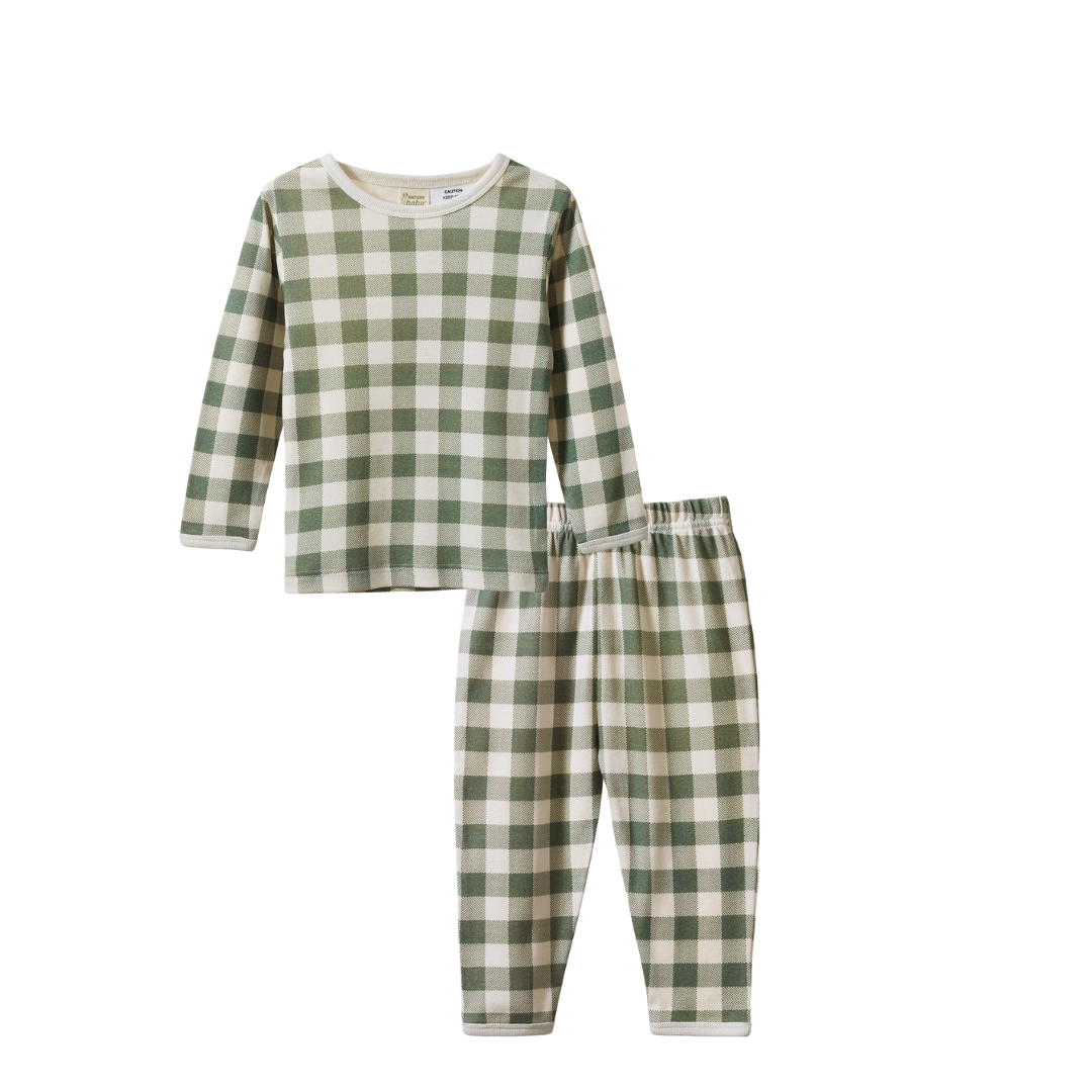 Nature Baby Long Sleeve Pyjamas in Crispin Check, set view