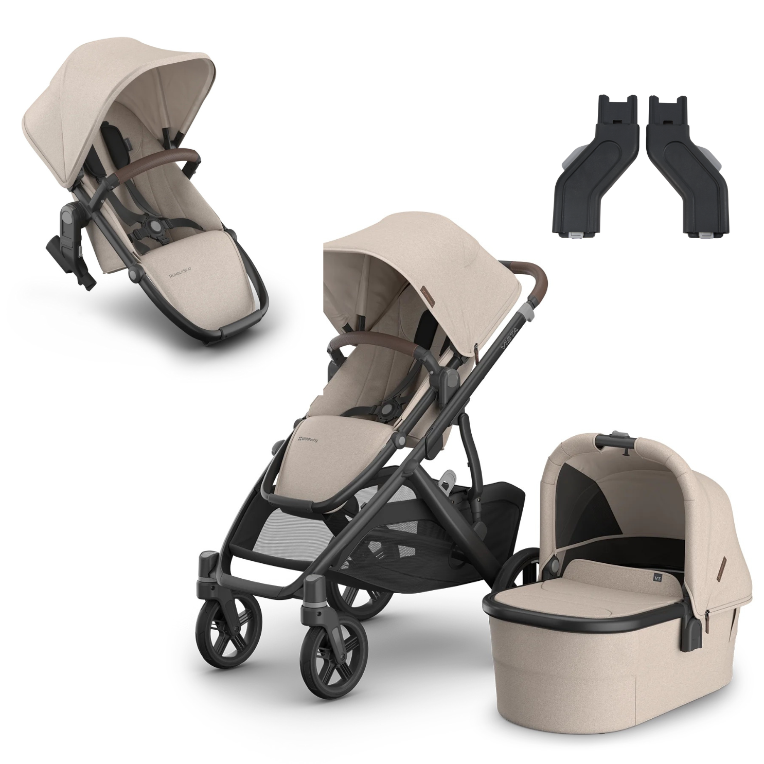 UPPAbaby VISTA V3 Stroller with Bassinet + Rumble Seat Bundle