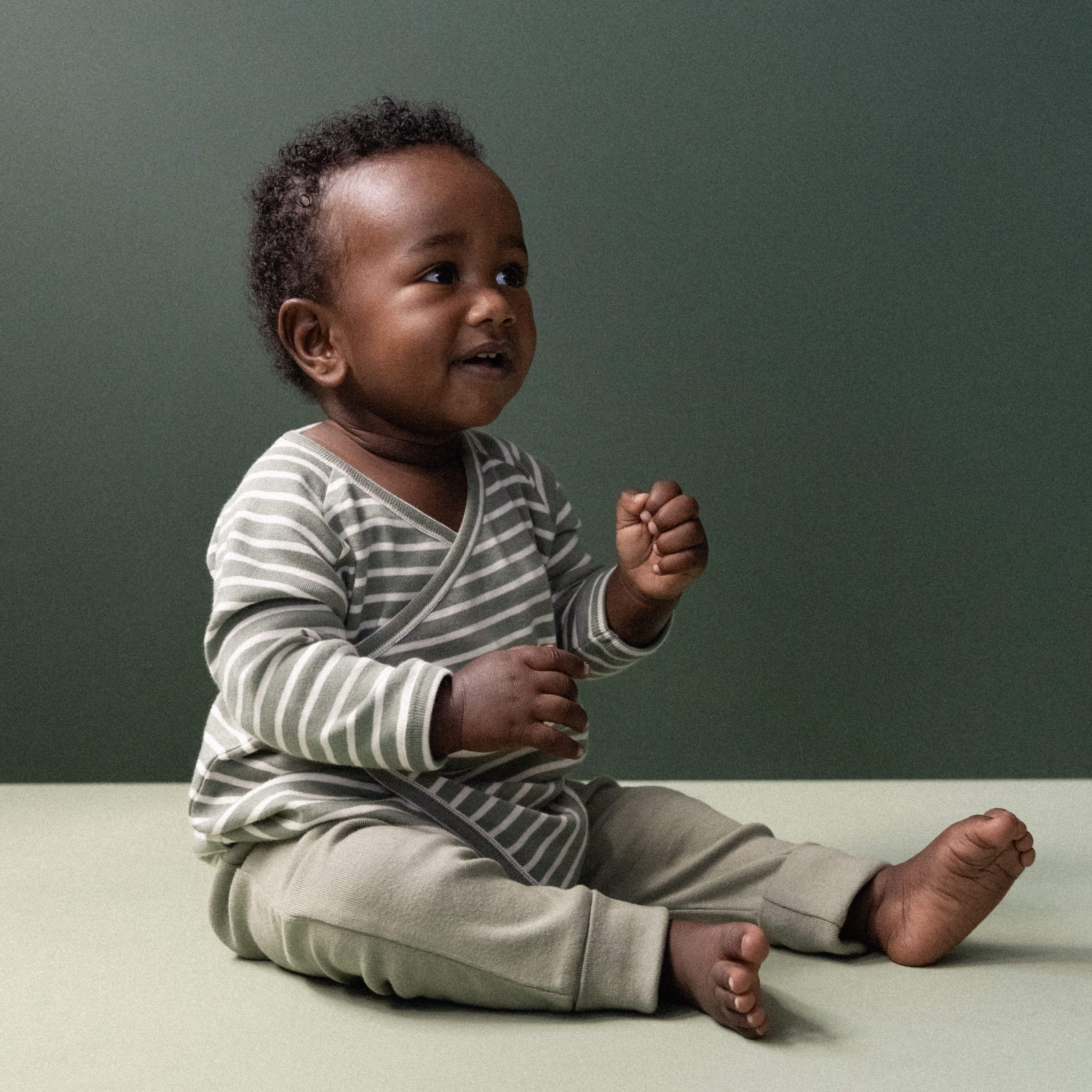 nettle twin stripe kimono jacket