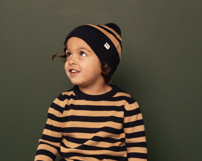 NATURE BABY caramel stripe merino